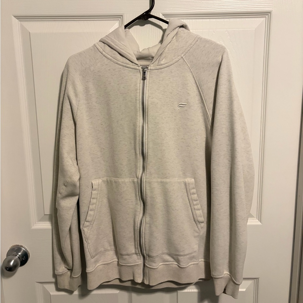 Men's Cream Zip Up Hoodie